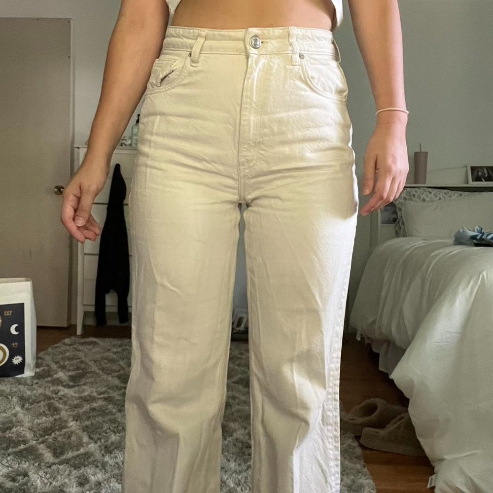 Tan Wide Leg Zara Jeans